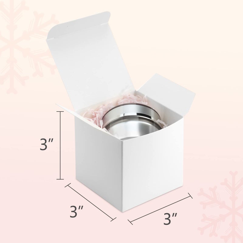 ValBox 3x3x3 White Cube Gift Boxes - 50pcs Recycled Paper Boxes with Lids for Gifts, Crafting, Cupcake & Party Favors - Image 2